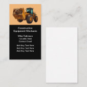 Mechanische bouwapparatuur visitekaartje (Voorkant / Achterkant)