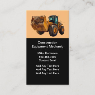 Mechanische bouwapparatuur visitekaartje