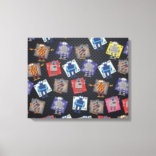Mechanische Cartoon van robot Canvas Afdruk (Voorkant)