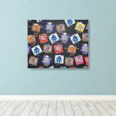 Mechanische Cartoon van robot Canvas Afdruk (Insitu (Houten vloer))