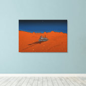 Mechanische Cartoon van robot Canvas Afdruk (Insitu (Houten vloer))