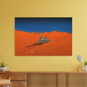 Mechanische Cartoon van robot Canvas Afdruk (Insitu (Woonkamer))