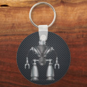 Mechanische Cartoon van robot Sleutelhanger (Voorkant)