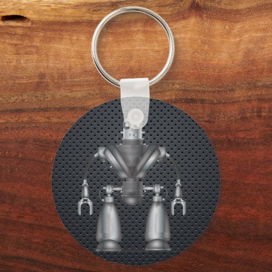 Mechanische Cartoon van robot Sleutelhanger (Voorkant)