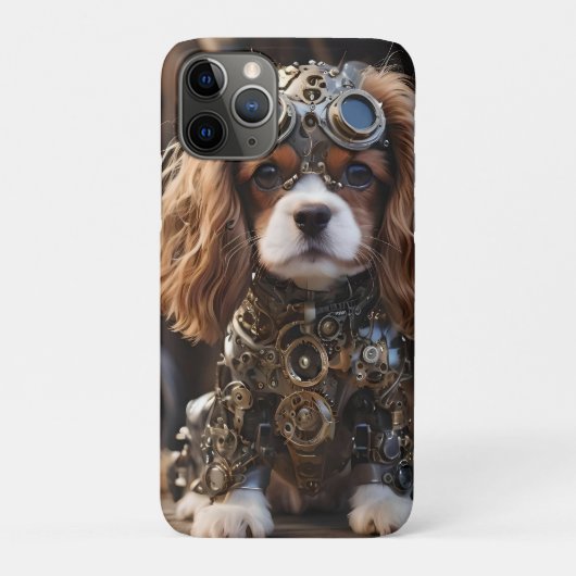 Mechanische Cavalier Spaniel Puppy Steampunk, Case-Mate iPhone Case (Achterkant)