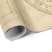 Mechanische cirkelvormgeving op Tan Cadeaupapier (Rol Hoek)