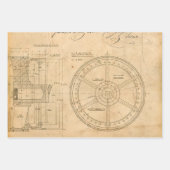 Mechanische cirkelvormgeving op Tan Inpakpapier Vel (Voorkant 3)