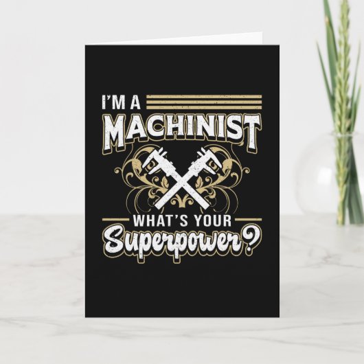Mechanische CNC Machinist Machine Superpower Gift Kaart (Voorkant)