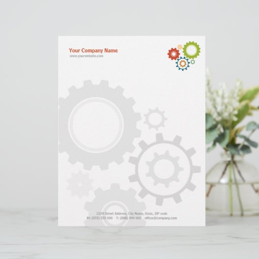 Mechanische coogs letterhead persoonlijk briefhoofd (Staand voorkant)