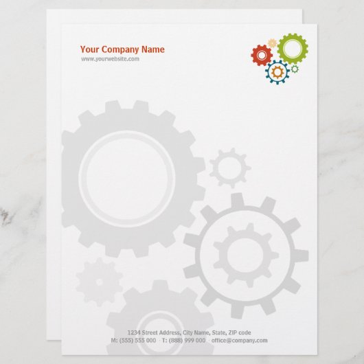 Mechanische coogs letterhead persoonlijk briefhoofd (Voorkant / Achterkant)