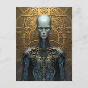 Mechanische cyborg Robot Science Fiction Briefkaart