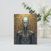 Mechanische cyborg Robot Science Fiction Briefkaart (Staand voorkant)