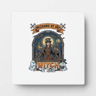 Mechanische Dag Heks Nacht Halloween Steampunk Vro Fotoplaat