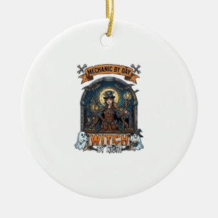 Mechanische Dag Heks Nacht Halloween Steampunk Vro Keramisch Ornament