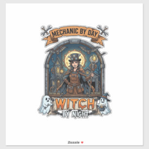 Mechanische Dag Heks Nacht Halloween Steampunk Vro Sticker