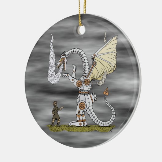 Mechanische draak keramisch ornament (Links)