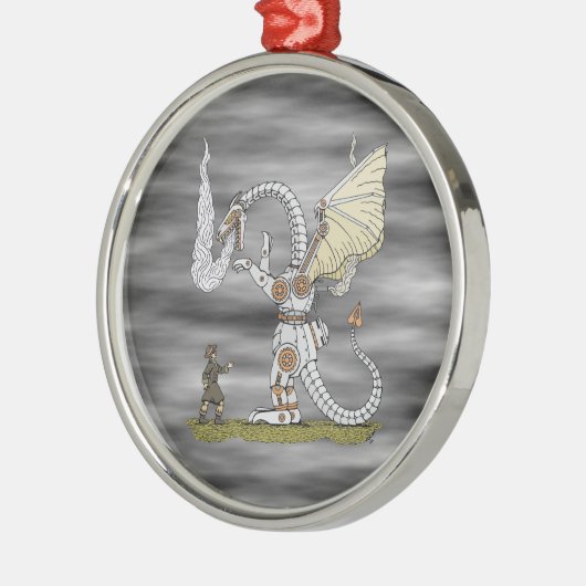 Mechanische draak metalen ornament (Links)