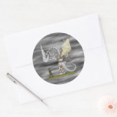 Mechanische draak ronde sticker (Envelop)