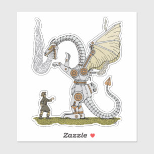 Mechanische draak sticker