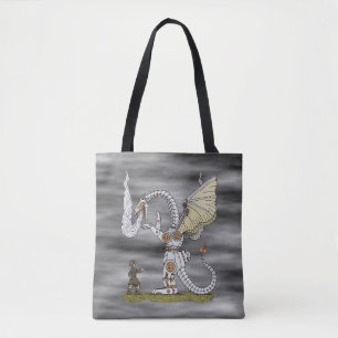 Mechanische draak tote bag