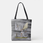 Mechanische draak tote bag (Achterkant)