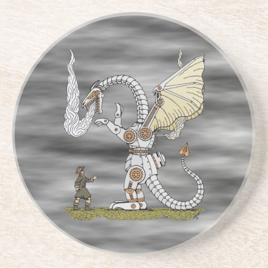 Mechanische draak zandsteen onderzetter (Voorkant)