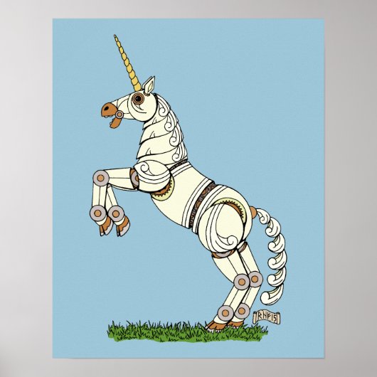 Mechanische Eenhoorn Poster (Voorkant)