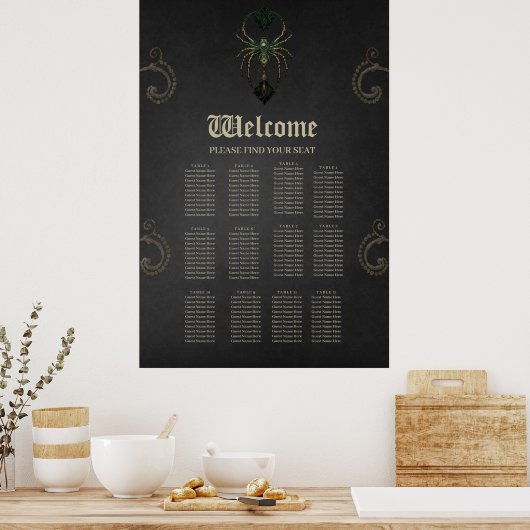 Mechanische elegantie, de spin in het donker poster (Keuken)