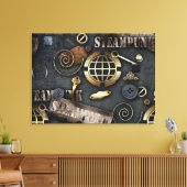 Mechanische elementen met punk stoomstijl canvas afdruk (Insitu (Woonkamer))