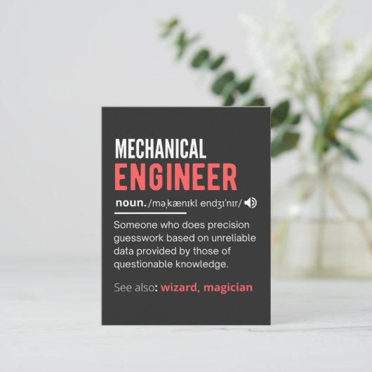 Mechanische ENGINEER Bedankkaart (Staand voorkant)