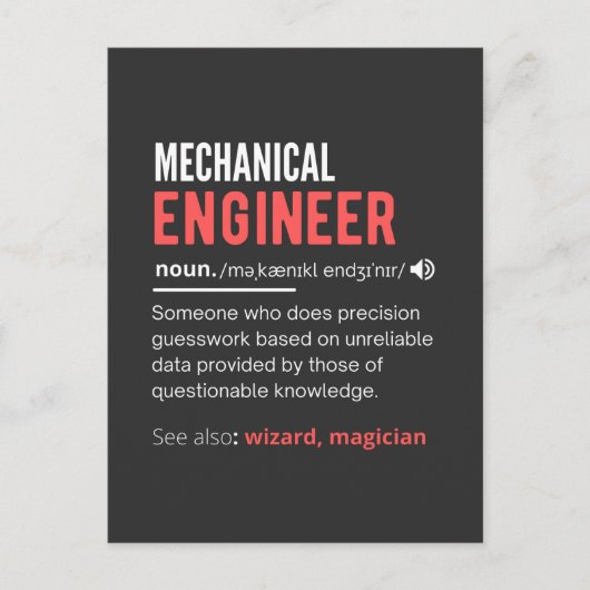Mechanische ENGINEER Briefkaart (Voorkant)