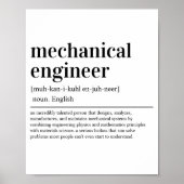 Mechanische engineer Definition Funny Engineering Poster (Voorkant)