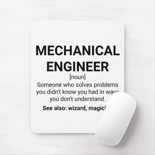 Mechanische engineer Definition Noun Muismat (Met muis)