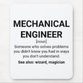 Mechanische engineer Definition Noun Muismat (Voorkant)