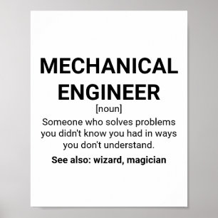 Mechanische engineer Definition Noun Poster