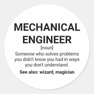 Mechanische engineer Definition Noun Ronde Sticker