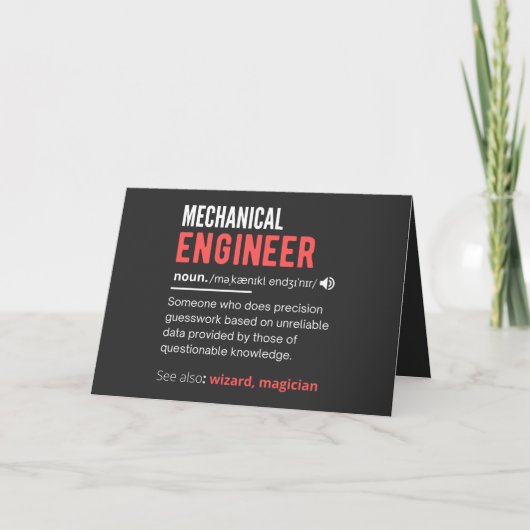 Mechanische ENGINEER Feestdagen Kaart (Voorkant)