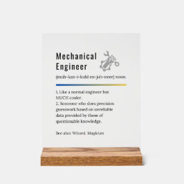Mechanische engineer Funny Definition Acryl Bord