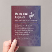 Mechanische engineer Funny Definition Acryl Uitnodigingen (Insitu (Draagbaar))