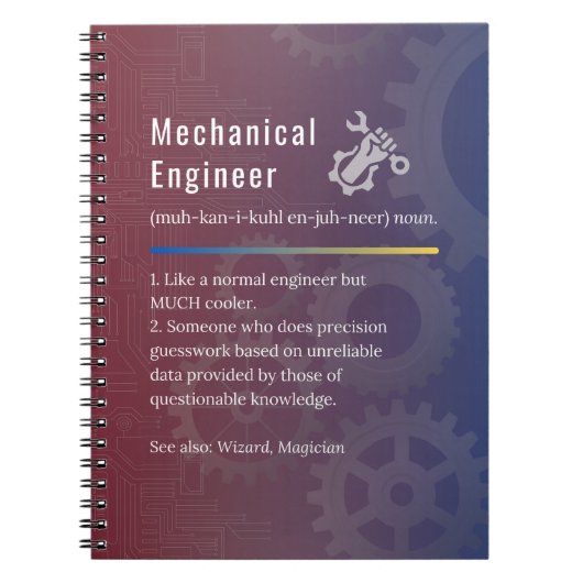 Mechanische engineer Funny Definition Notitieboek (Voorkant)