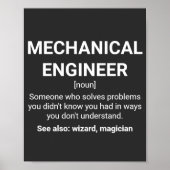 Mechanische engineer Funny Definition Poster (Voorkant)