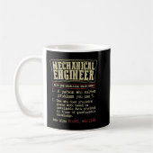 Mechanische Engineer Funny Dictionary Definition Koffiemok (Links)
