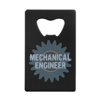 Mechanische Engineer Gear Blauw Grijs Creditkaart Flessenopener