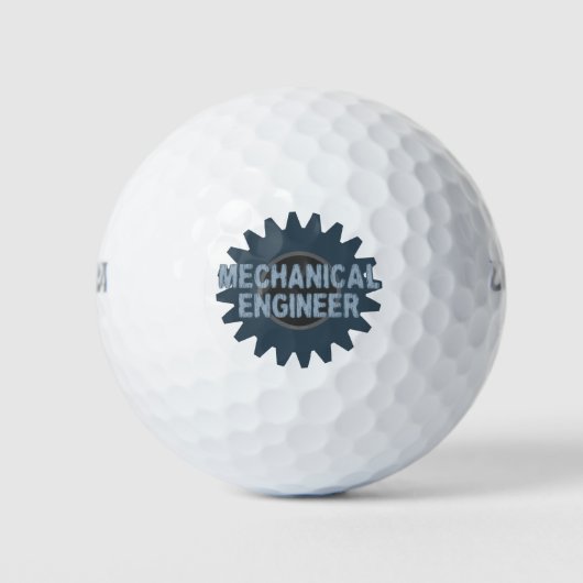 Mechanische Engineer Gear Blauw Grijs Golfballen (Voorkant)