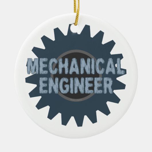 Mechanische Engineer Gear Blauw Grijs Keramisch Ornament (Voorkant)