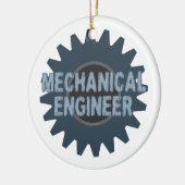 Mechanische Engineer Gear Blauw Grijs Keramisch Ornament (Links)