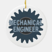 Mechanische Engineer Gear Blauw Grijs Keramisch Ornament (Achterkant)
