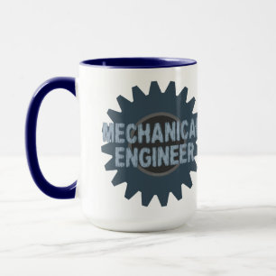 Mechanische Engineer Gear Blauw Grijs Mok