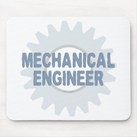 Mechanische Engineer Gear Blauw Grijs Muismat (Voorkant)