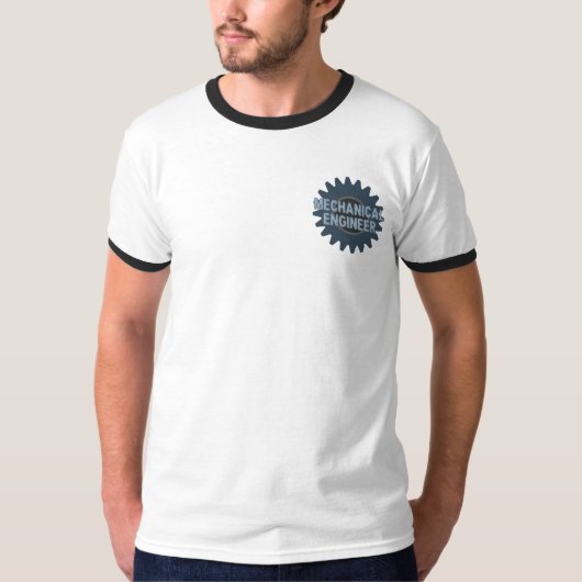 Mechanische Engineer Gear Blauw Grijs T-shirt (Voorkant)